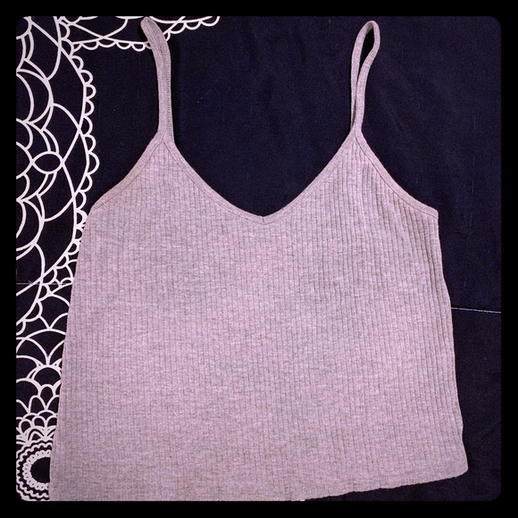 Topshop Tops - TopShop Grey Ribbed Crop Size M Topshop Tops - TopShop Grey Ribbed Crop Size M
